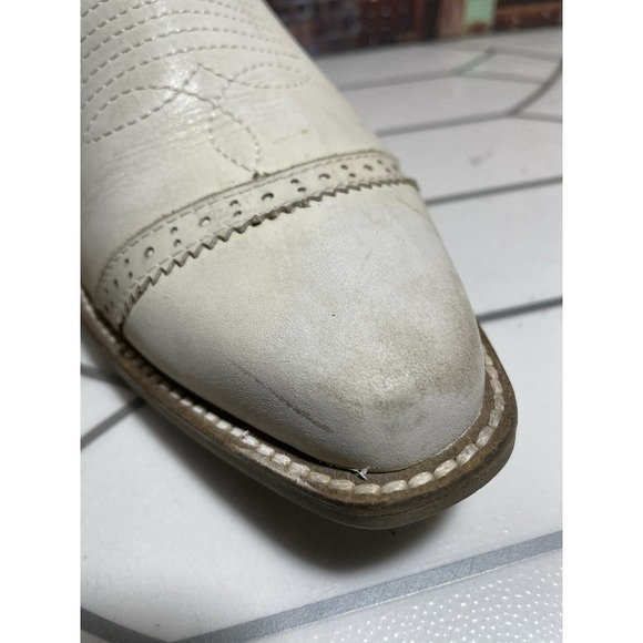 Dingo Gummy Bear Snip Toe Womens Off White Leather Casual Ankle Boots 11 M - Picture 7 of 15